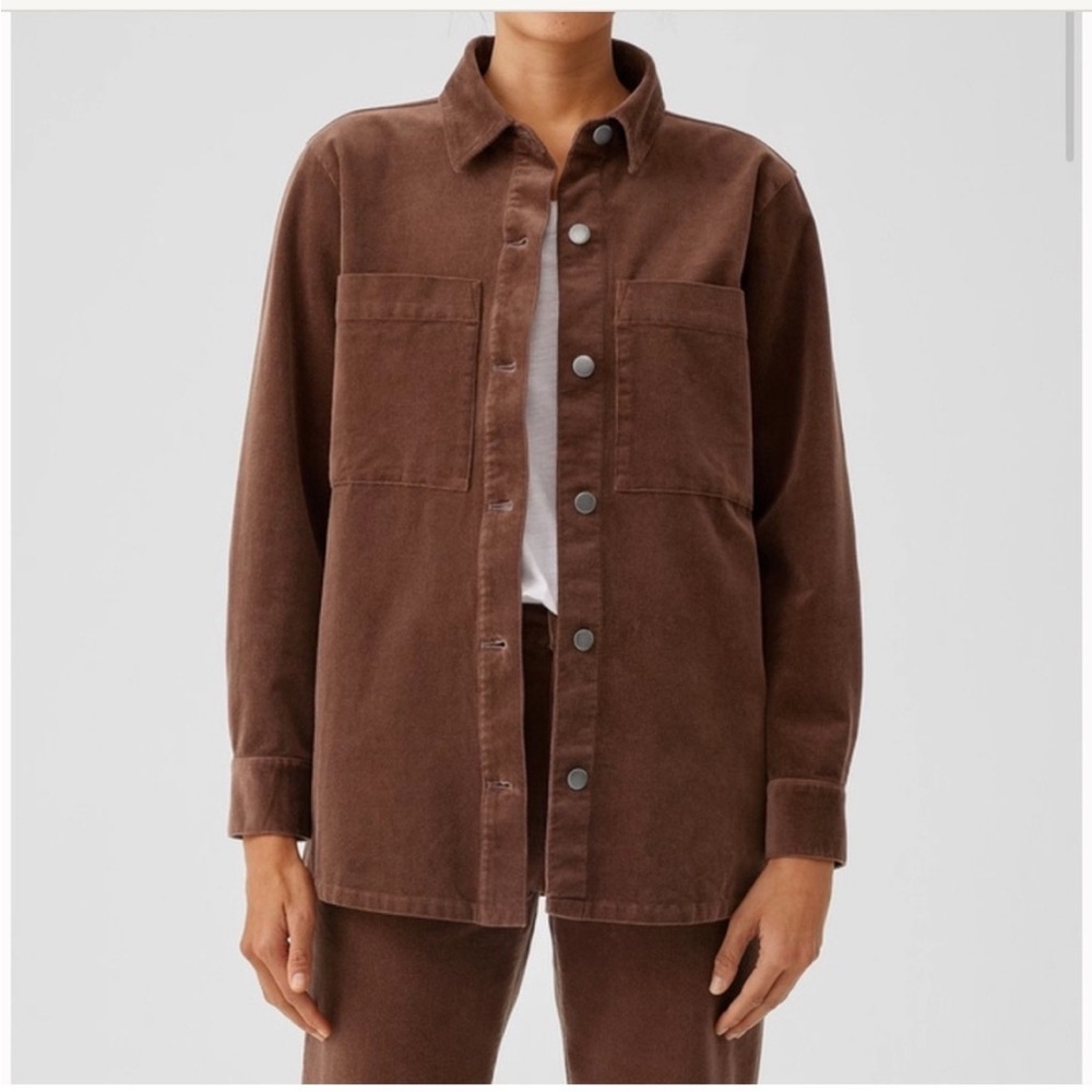 Eileen Fisher Chocolate Brown Corduroy Button-Front Jacket